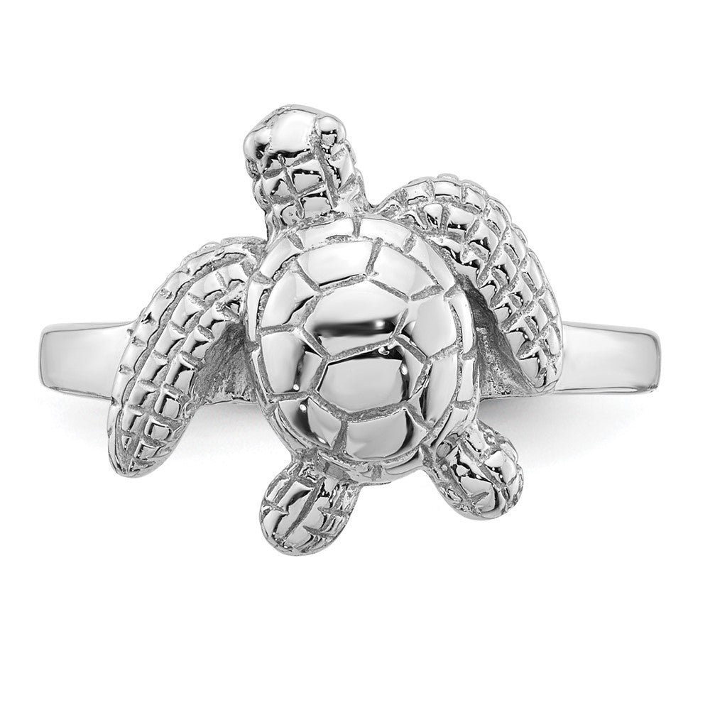 Buy Exclusive Polished Sea Turtle Ring in Sterling Silver - Size 8, Stylish!