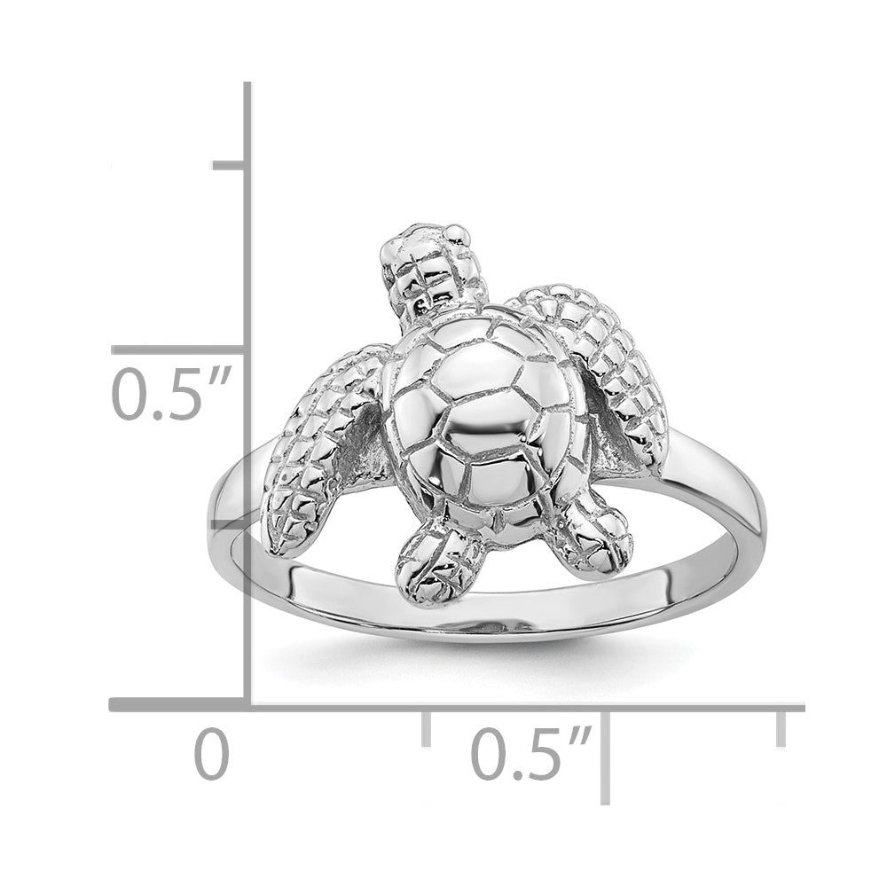Buy Exclusive Polished Sea Turtle Ring in Sterling Silver - Size 8, Stylish!