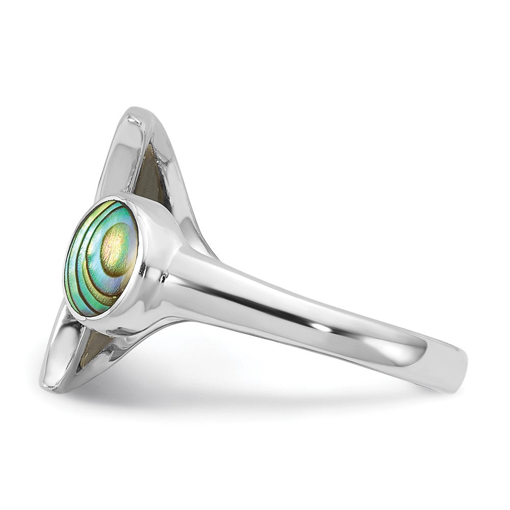 Buy Stylish Polished Abalone Whale Tail Ring - Size 6 in Rhodium-Plated Silver