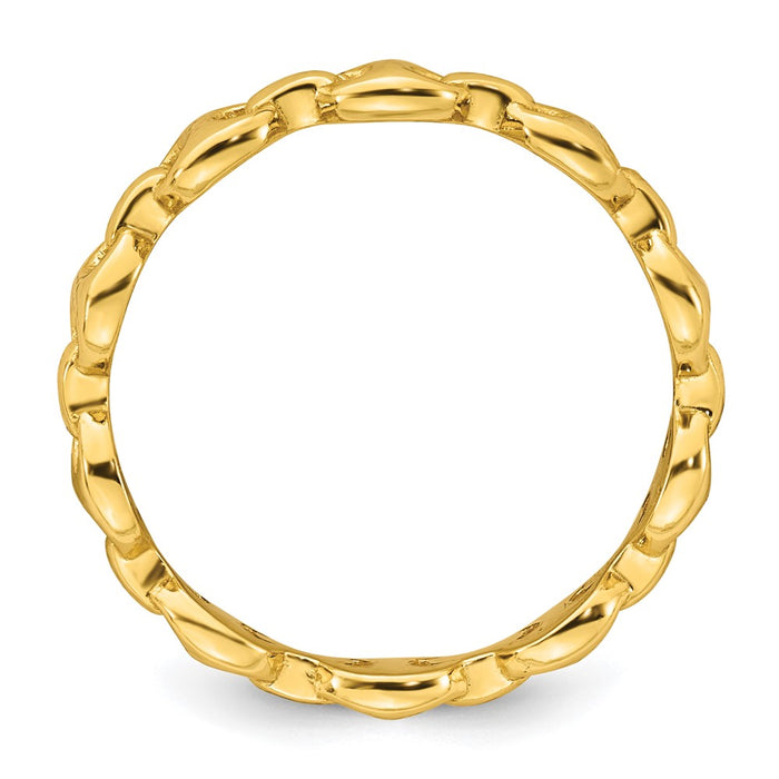 Buy Stylish Polished Gold-tone Sterling Silver Mariner Link Ring - Size 8-2