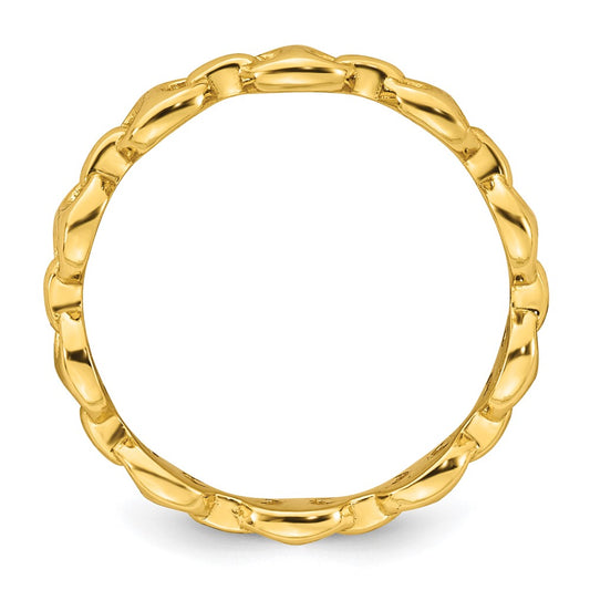 Shop Exclusive Polished Gold-tone Sterling Silver Mariner Link Ring - Size 6