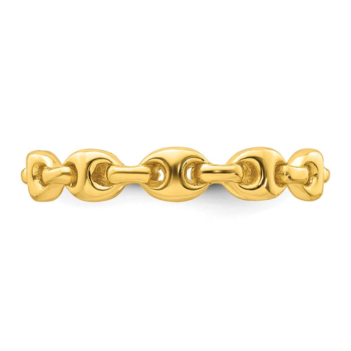 Shop Exclusive Polished Gold-tone Sterling Silver Mariner Link Ring - Size 6-3