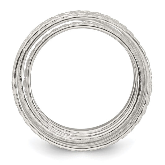 Exclusive Polished Sterling Silver Flexible Spring Ring - Size 7, Affordable Price
