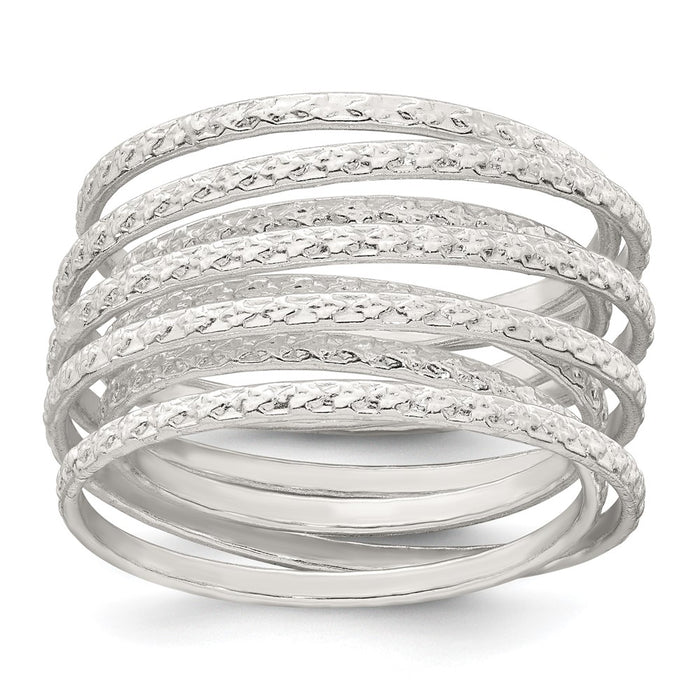 Exclusive Polished Sterling Silver Flexible Spring Ring - Size 7, Affordable Price-1