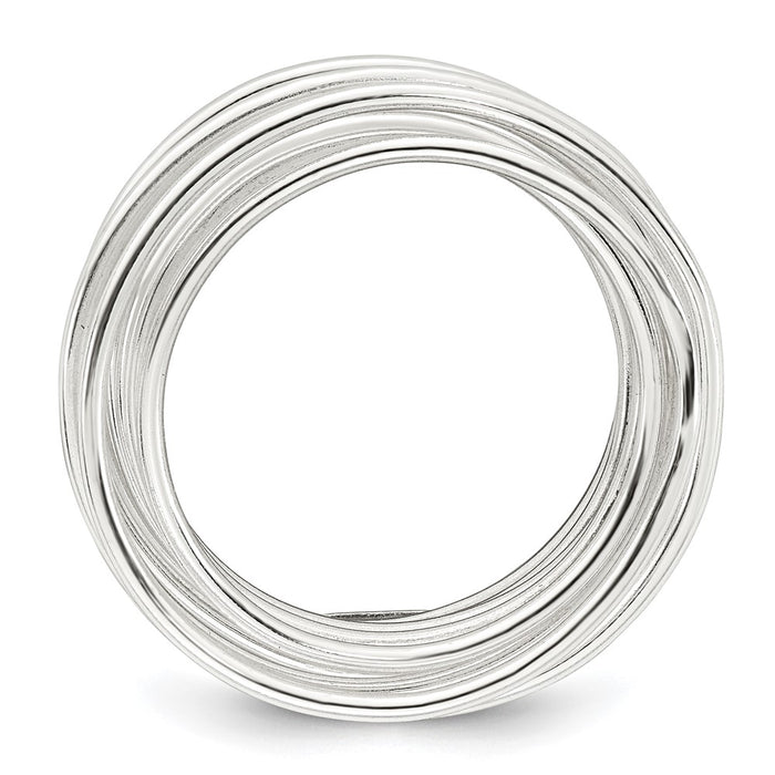 Shop Stylish Polished Sterling Silver Flexible Spring Ring - Size 8, Value Price-2
