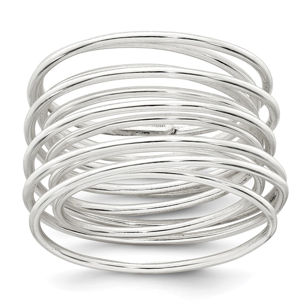 Shop Stylish Polished Sterling Silver Flexible Spring Ring - Size 8, Value Price