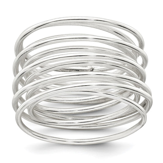 Shop Stylish Polished Sterling Silver Flexible Spring Ring - Size 8, Value Price