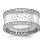 Buy Stylish 9.5mm CZ Band Ring - Rhodium-Plated Sterling Silver, Size 8-2