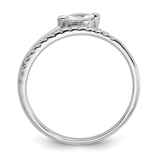 Polished Sterling Silver CZ Ring