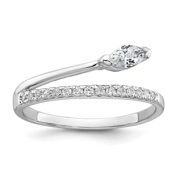 Polished Sterling Silver CZ Ring
