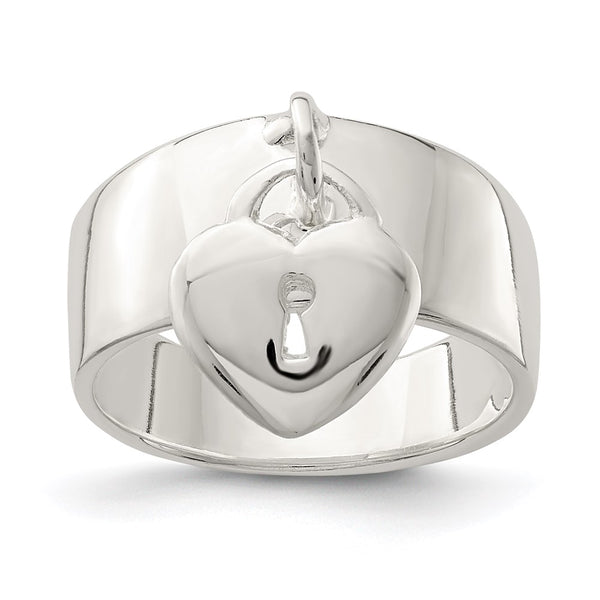 Sterling Silver Dangle Locking Ring