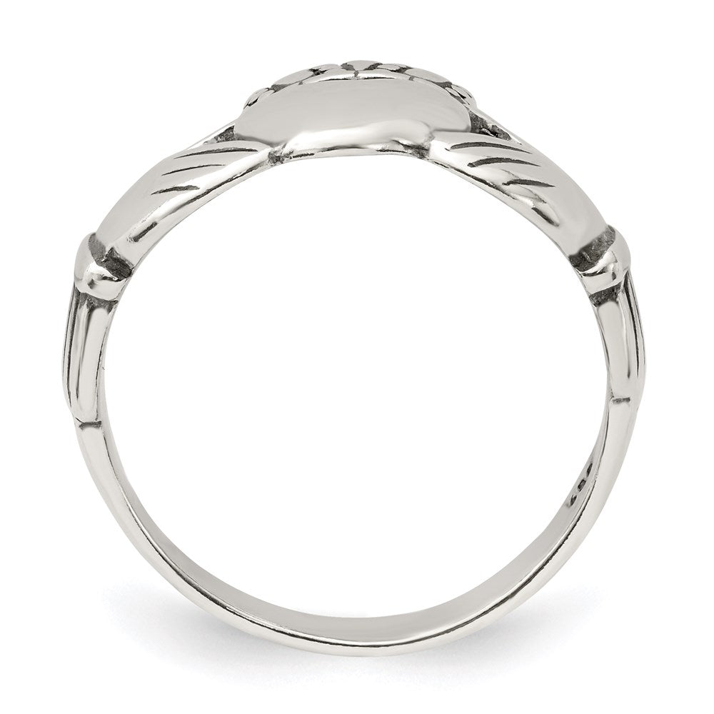 Buy Stylish Antiqued Sterling Silver Claddagh Ring - 14g, Size 7, Affordable Price
