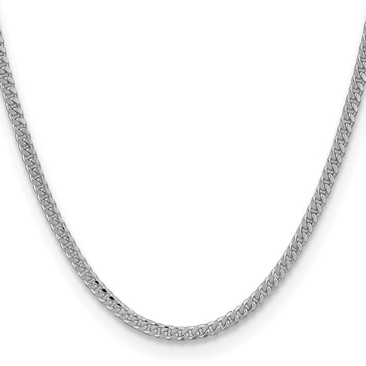 Buy Stylish Rhodium-Plated Sterling Silver 3.25mm Curb Chain - Affordable Luxury