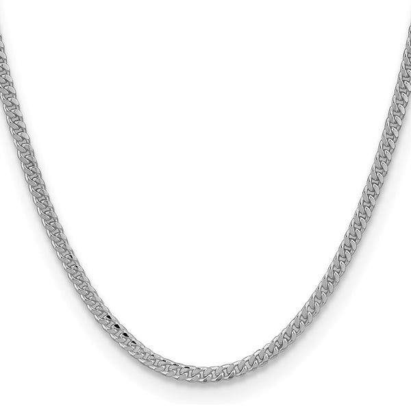 Rhodium-Plated Sterling Silver 3.25mm Domed Curb Chain - Style GR1-1032134