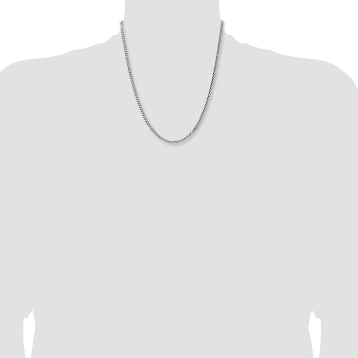 Buy Stylish 4mm Sterling Silver Domed Side Curb Chain - Affordable Luxury!-4