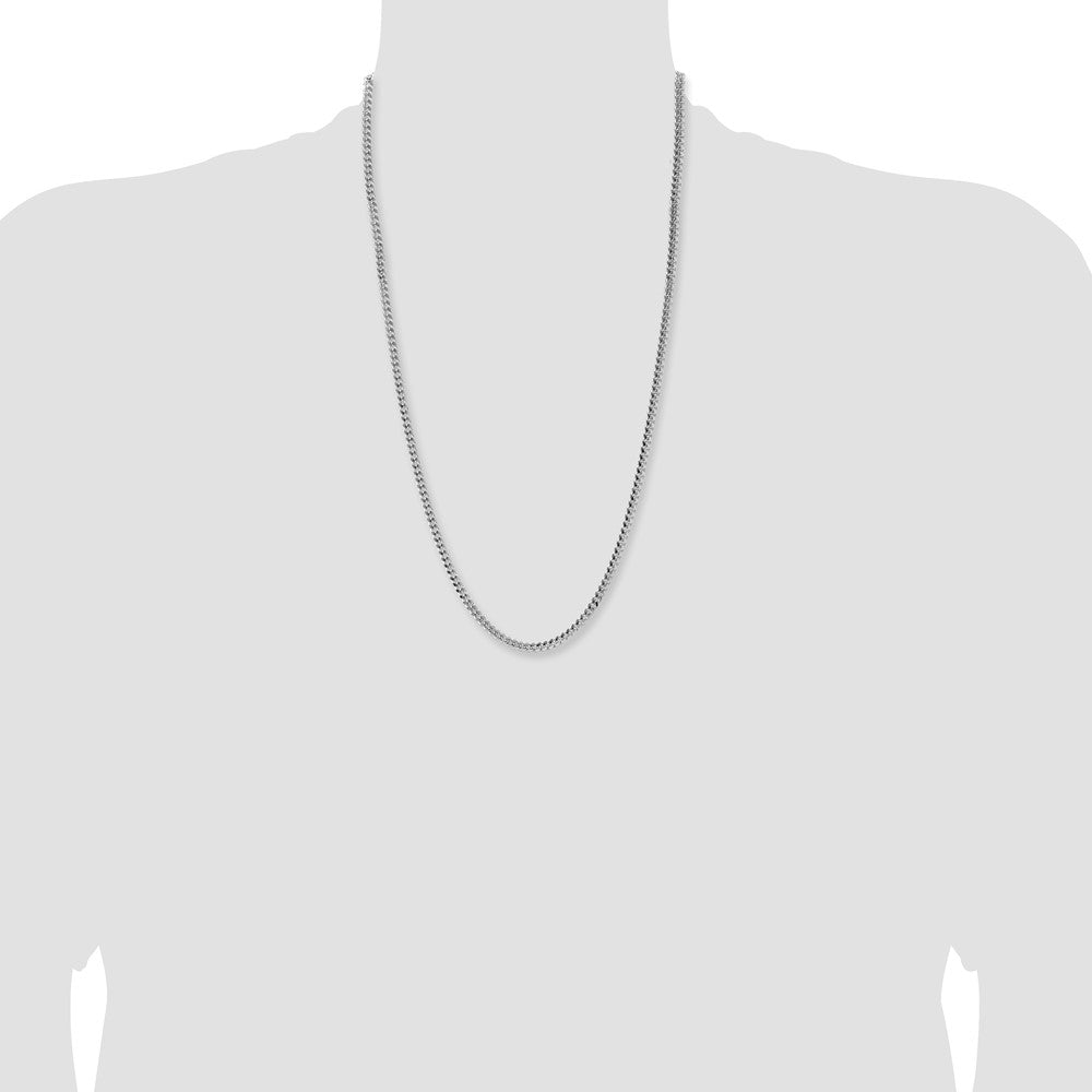 Buy Stylish Rhodium-Plated Sterling Silver 4mm Domed Curb Chain - Affordable Elegance