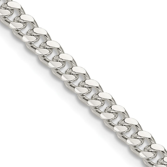 Buy Stylish 4mm Sterling Silver Domed Side Curb Chain - Affordable Luxury!