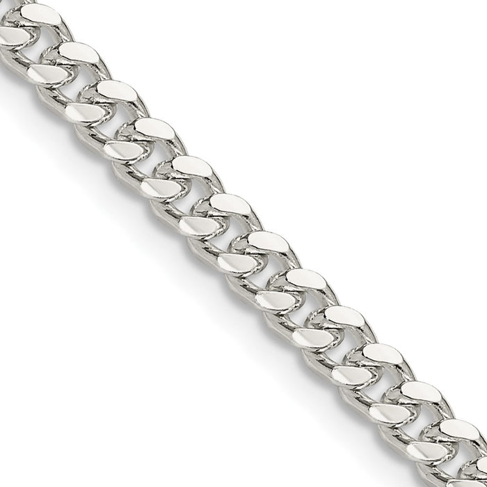 Buy Stylish 4mm Sterling Silver Domed Side Curb Chain - Affordable Luxury!-1