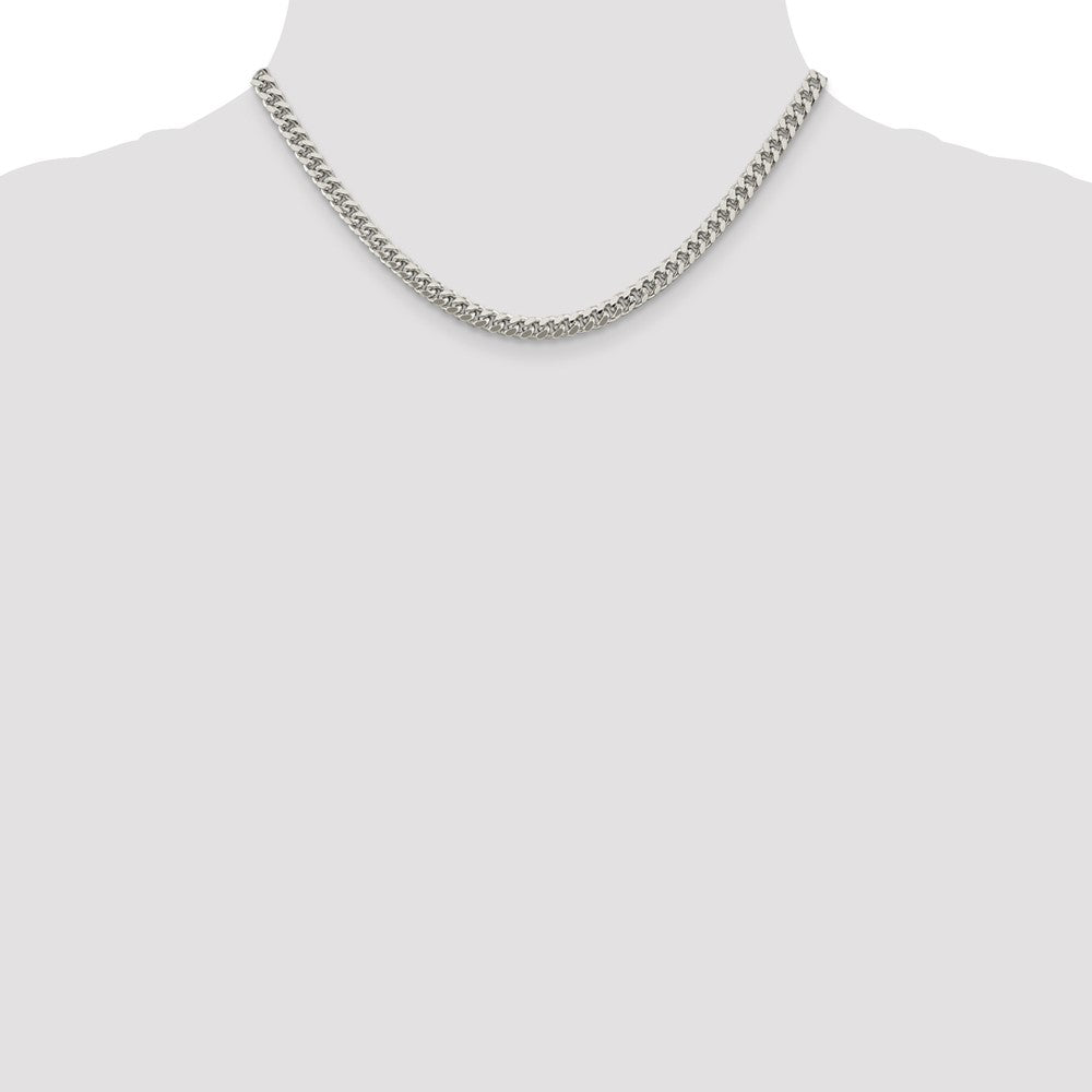 Buy Exclusive 5mm Sterling Silver Domed Curb Chain - Stylish Side D/C Design
