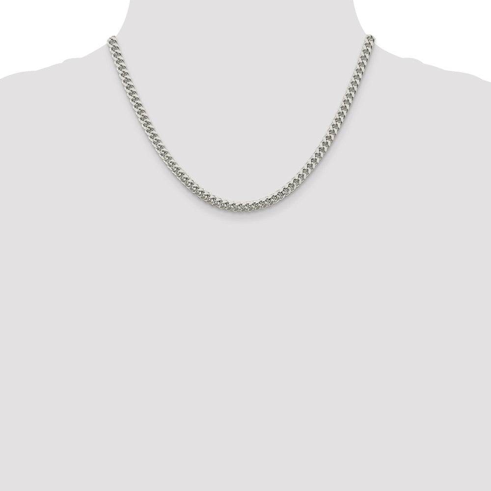Buy Exclusive 5mm Sterling Silver Domed Curb Chain - Stylish Side D/C Design