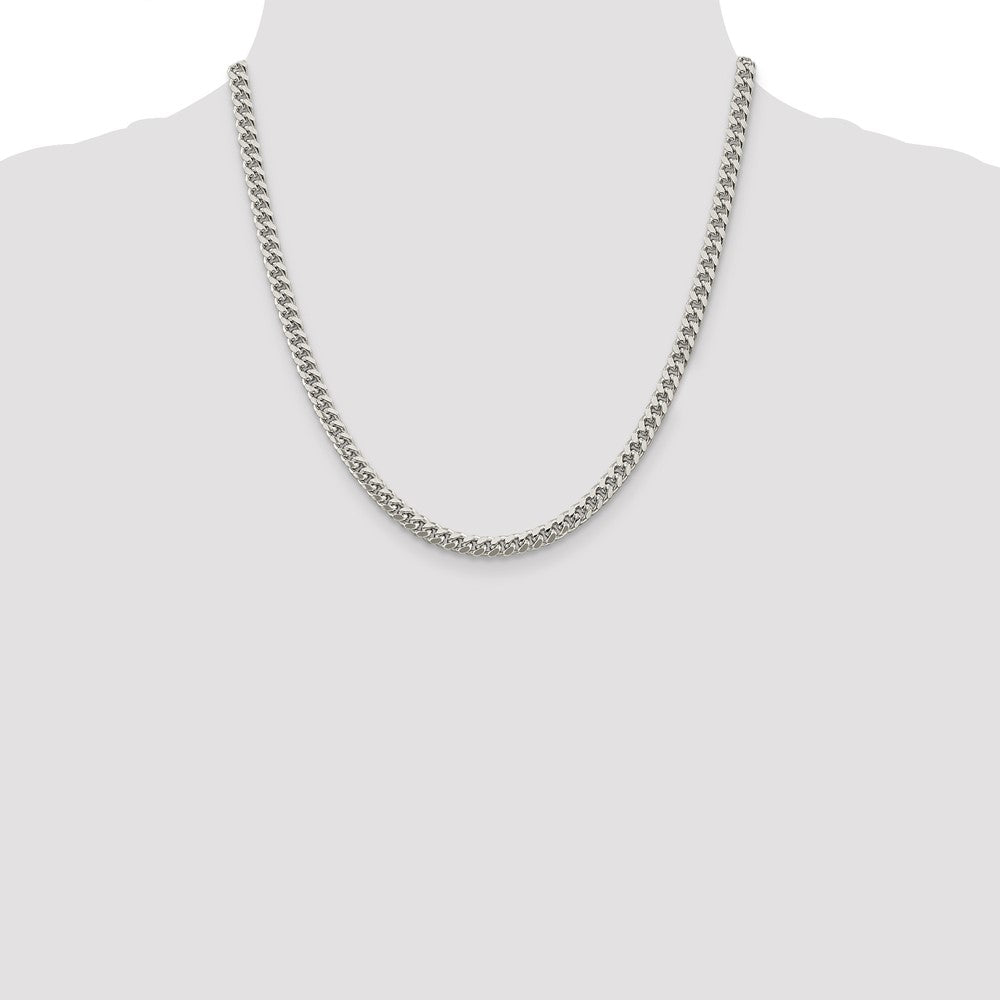 Exclusive 5mm Sterling Silver Domed Curb Chain - Stylish Side D/C Design