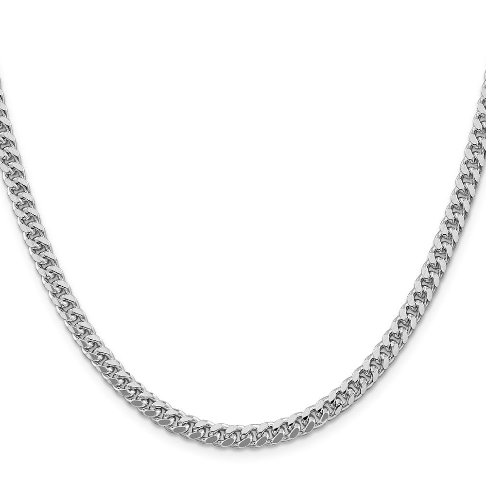 Exclusive Rhodium-Plated Sterling Silver 5mm Domed Curb Chain - Stylish Design