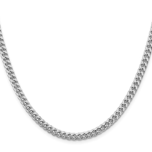 Exclusive Rhodium-Plated Sterling Silver 5mm Domed Curb Chain - Stylish Design