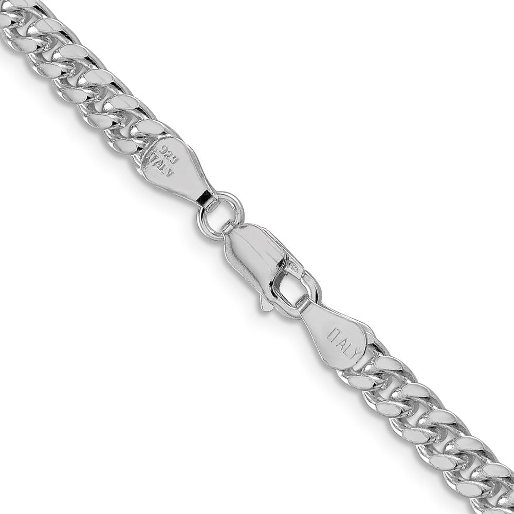 Exclusive Rhodium-Plated Sterling Silver 5mm Domed Curb Chain - Stylish Design