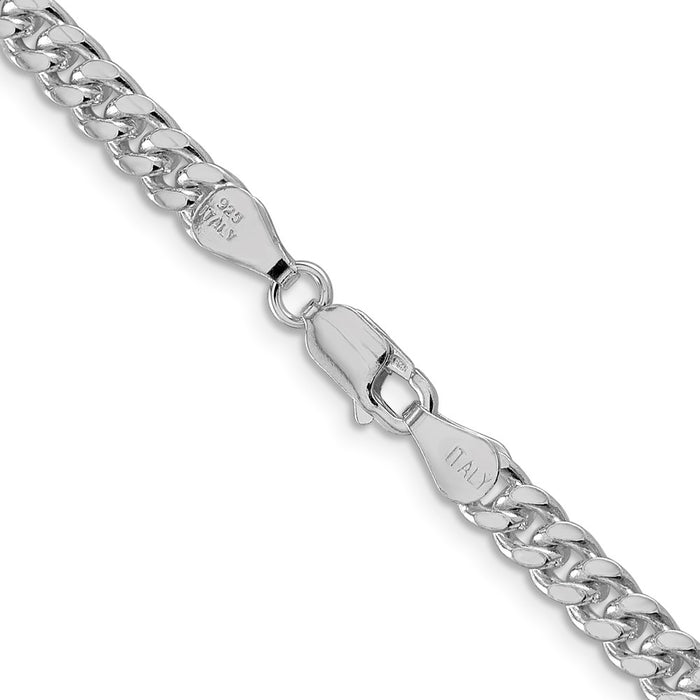 Exclusive Rhodium-Plated Sterling Silver 5mm Domed Curb Chain - Stylish Design-3