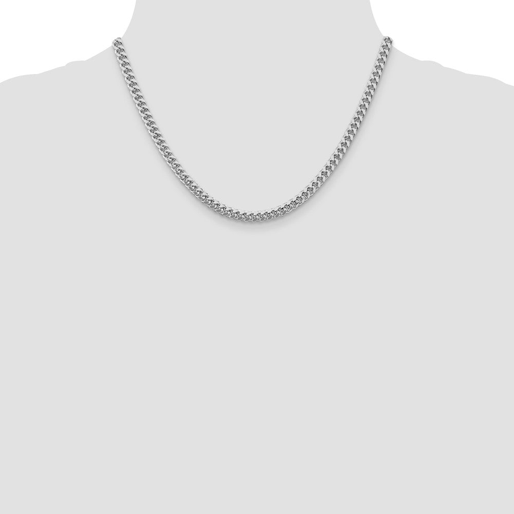 Buy Stylish Rhodium-Plated Sterling Silver 5mm Domed Curb Chain Design