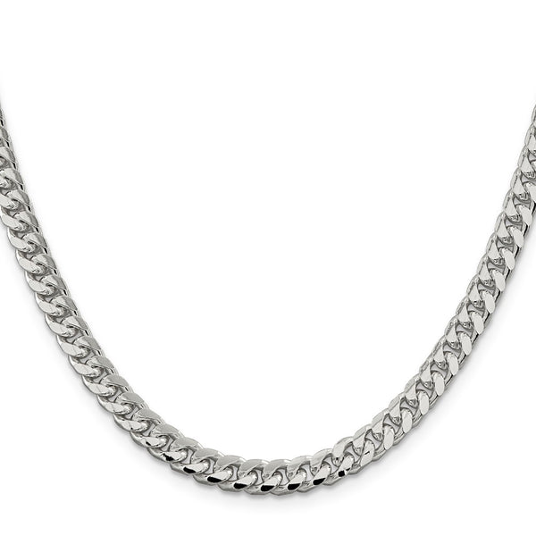 6mm Sterling Silver Domed Curb Chain with Side D/C