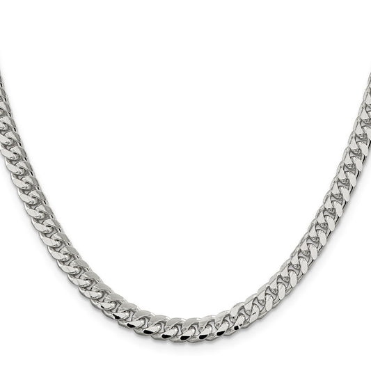Exclusive 6mm Sterling Silver Domed Curb Chain - Stylish Side D/C Design