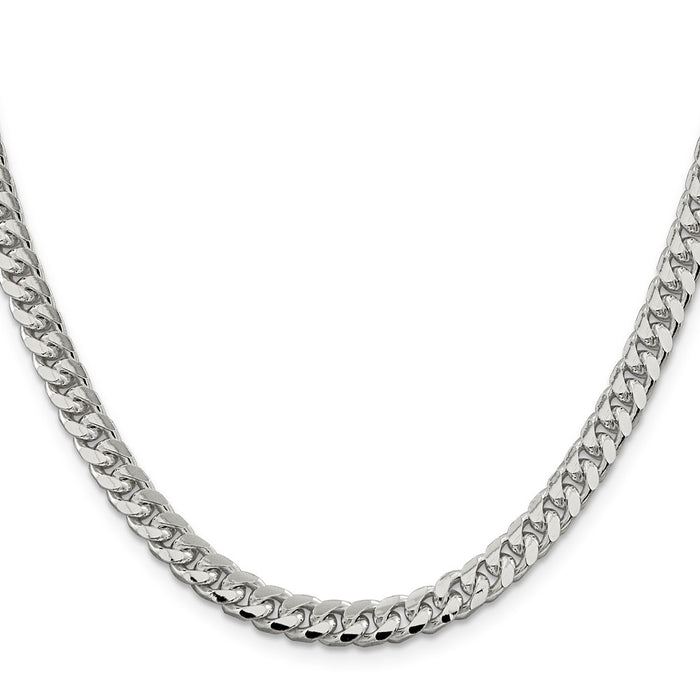 Exclusive 6mm Sterling Silver Domed Curb Chain - Stylish Side D/C Design-2