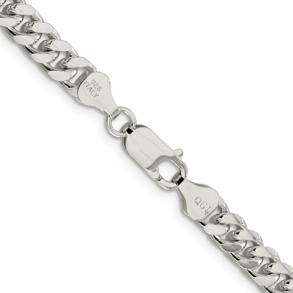 Exclusive 6mm Sterling Silver Domed Curb Chain - Stylish Side D/C Design
