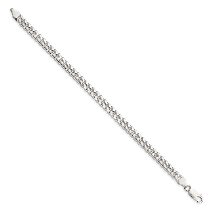 High-quality 6mm Sterling Silver Domed Curb Chain - Stylish Side D/C Design-2