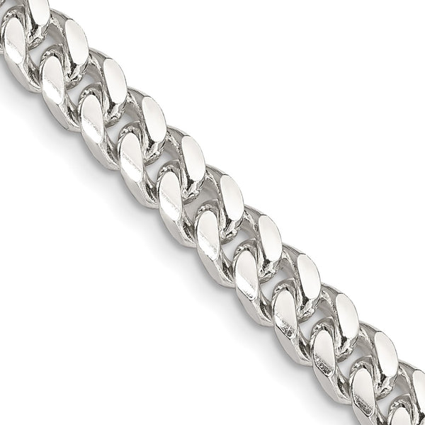 6mm Sterling Silver Domed Curb Chain with Side D/C