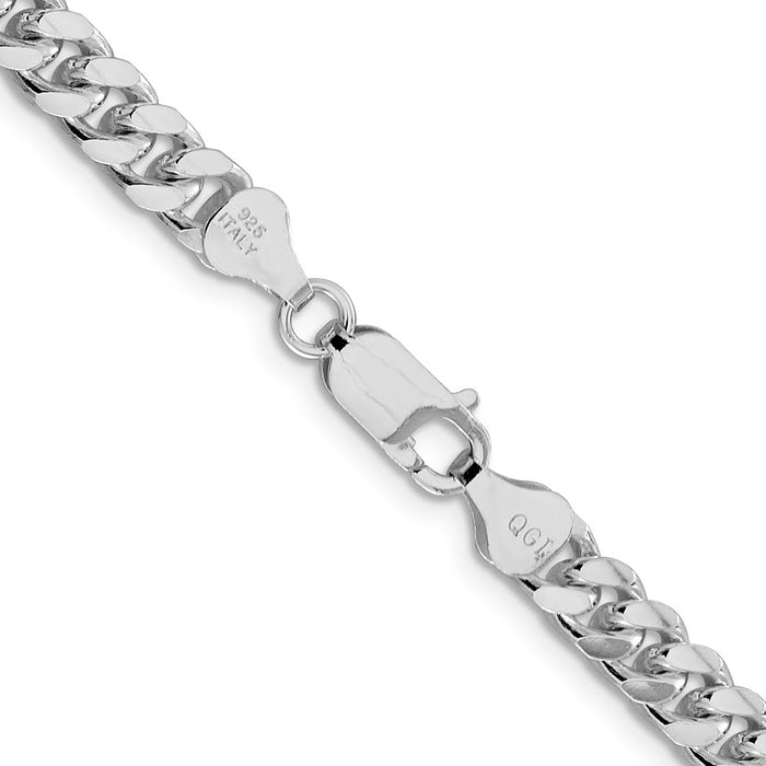 Exclusive 6mm Rhodium-Plated Sterling Silver Domed Ring | Stylish Curb Chain-3