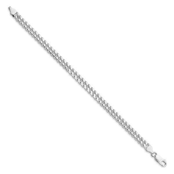 Rhodium-Plated Sterling Silver 6mm Domed Curb Chain