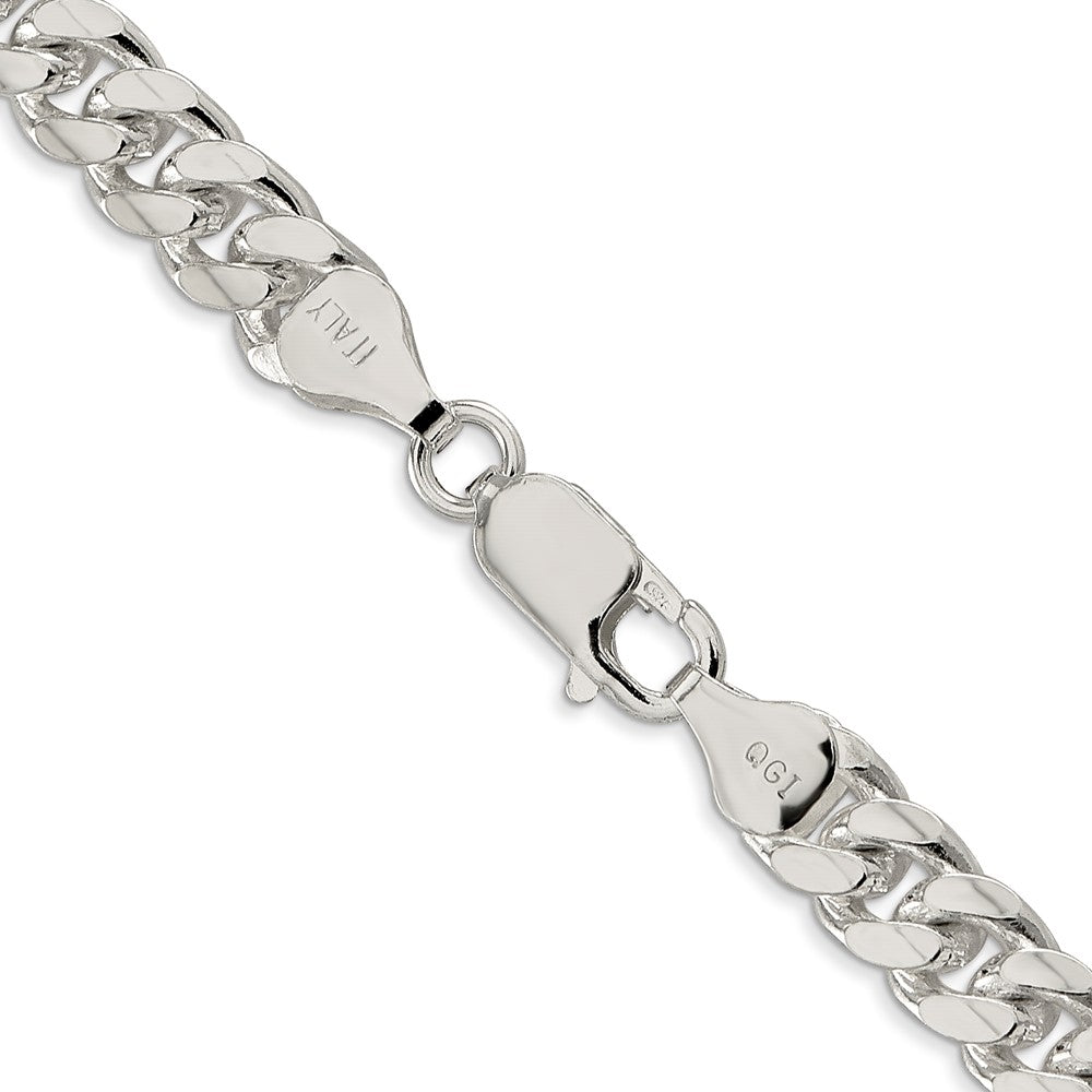 Buy Stylish 7mm Sterling Silver Domed Curb Chain with Side D/C Design