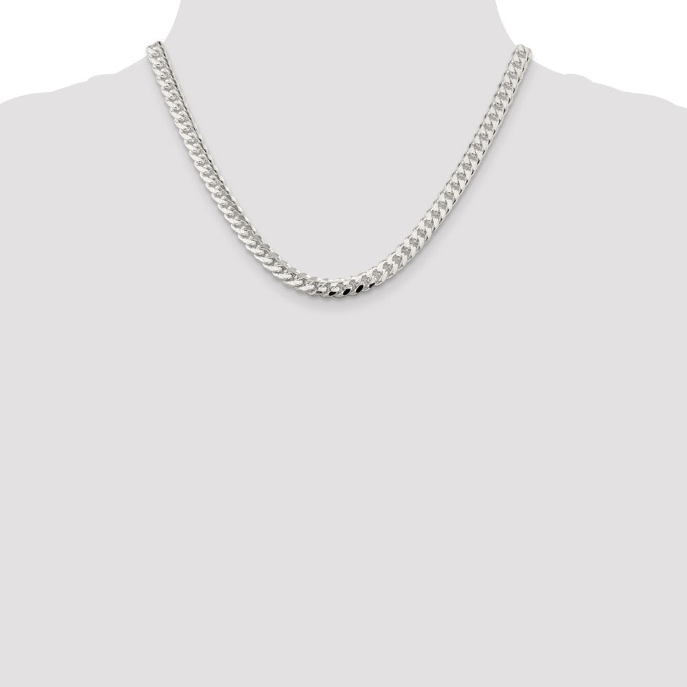 Exclusive 7mm Sterling Silver Domed Curb Chain - Stylish Side D/C Design