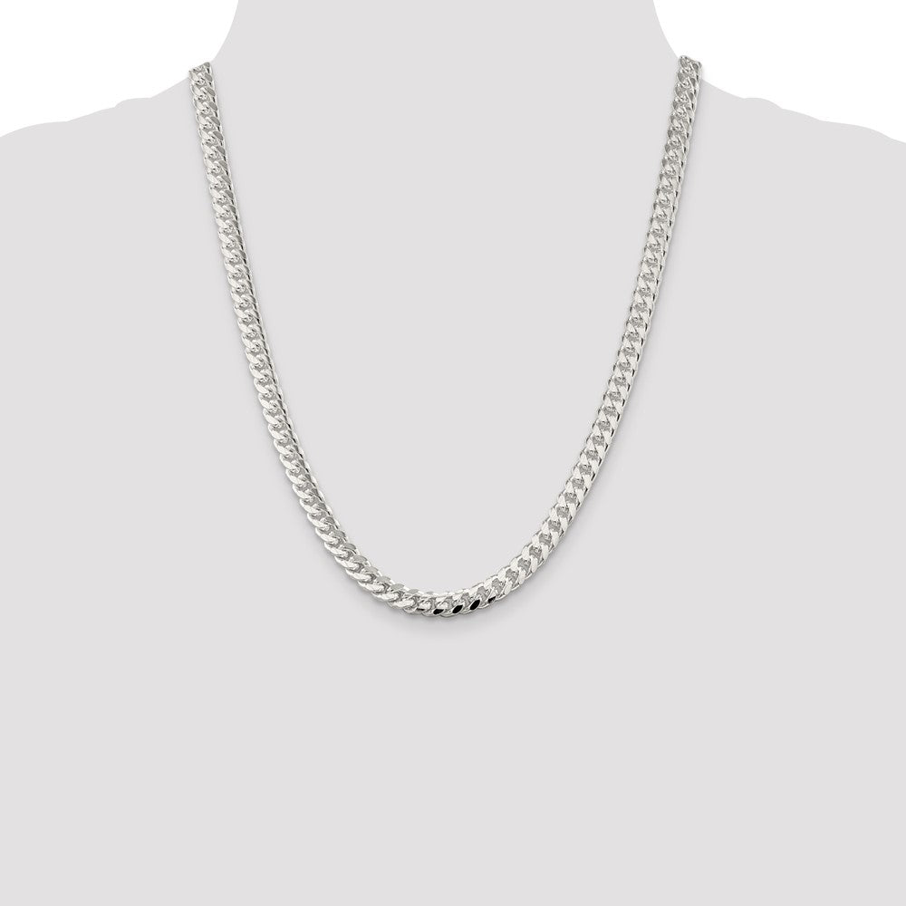 Buy Stylish 7mm Domed Curb Chain in Sterling Silver - Exclusive Side D/C Design