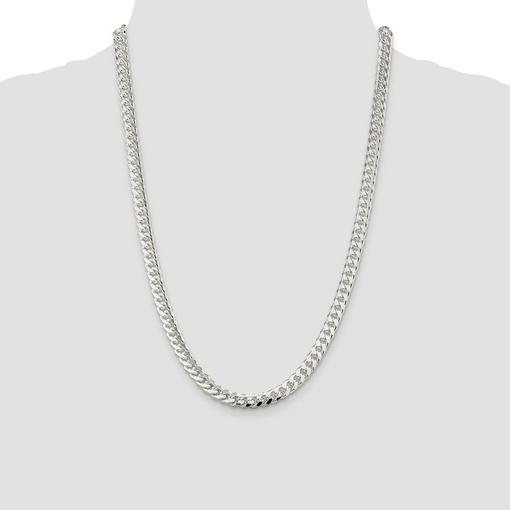 Buy Stylish 7mm Sterling Silver Domed Curb Chain | Luxury Side Detail