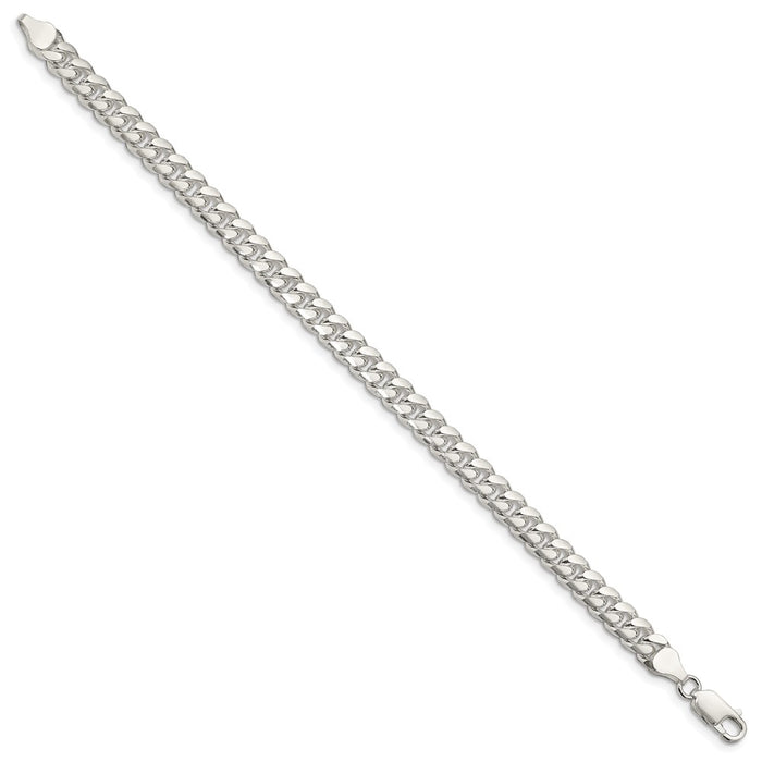 Buy Stylish 7mm Sterling Silver Domed Curb Chain - Exclusive Side D/C Design-2