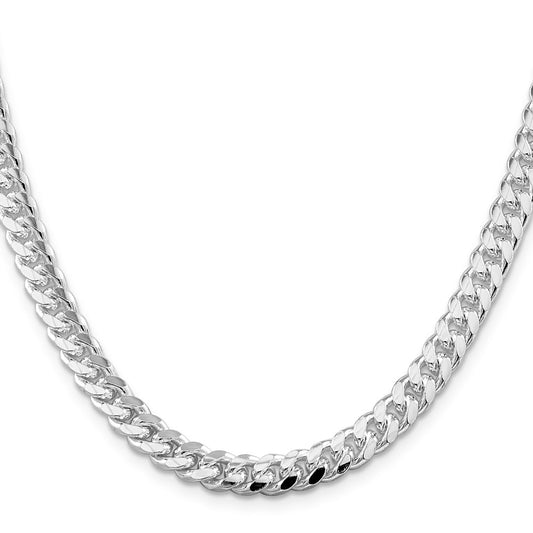 Buy Stylish Rhodium-Plated Sterling Silver 7mm Domed Curb Chain | Affordable Luxury