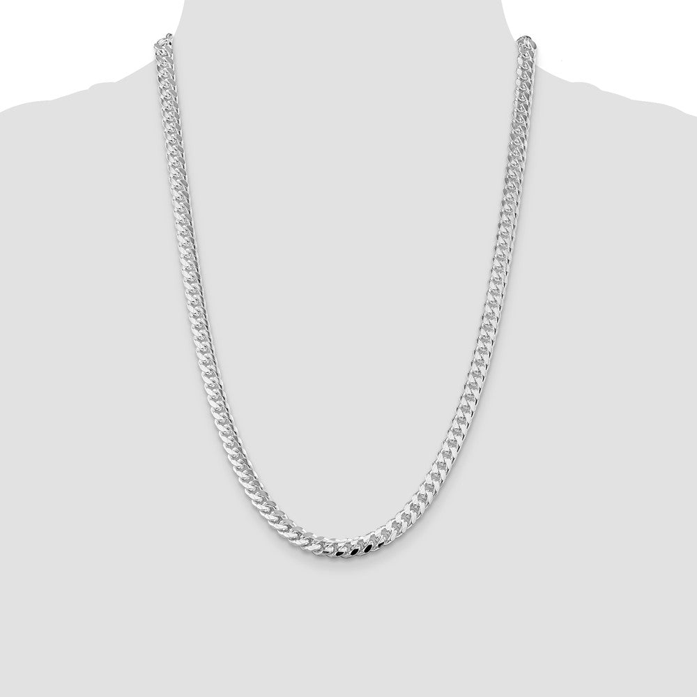 High-Quality Rhodium-Plated Sterling Silver Pendant 7mm with Stylish Chain