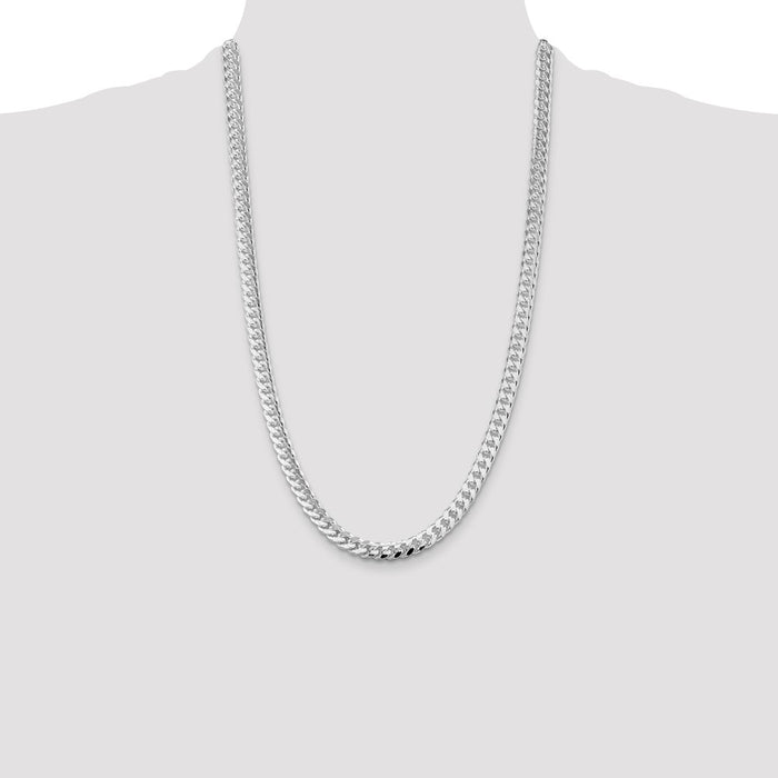 Buy Stylish Rhodium-Plated Sterling Silver 7mm Pendant & Curb Chain Set-4