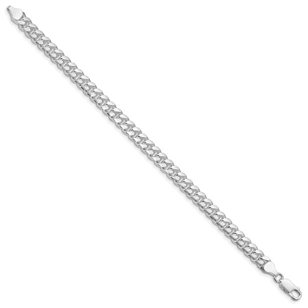 Rhodium-Plated Sterling Silver 7mm Curb Chain - Style GR1-1030088
