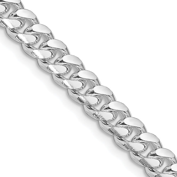Rhodium-Plated Sterling Silver 7mm Curb Chain - Style GR1-1032334