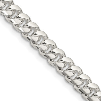 Exclusive 7mm Sterling Silver Domed Curb Chain - Stylish Side D/C Design