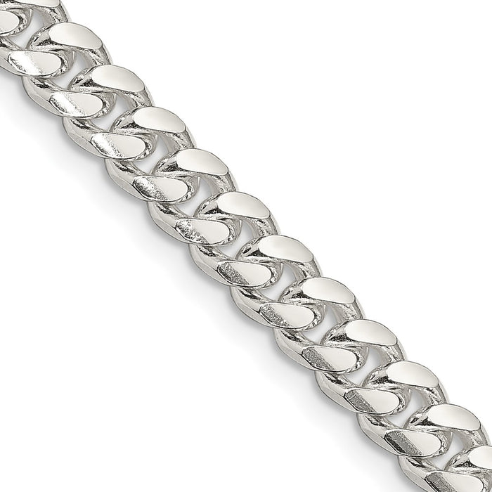 Buy Stylish 7mm Sterling Silver Domed Curb Chain with Side D/C Design-1